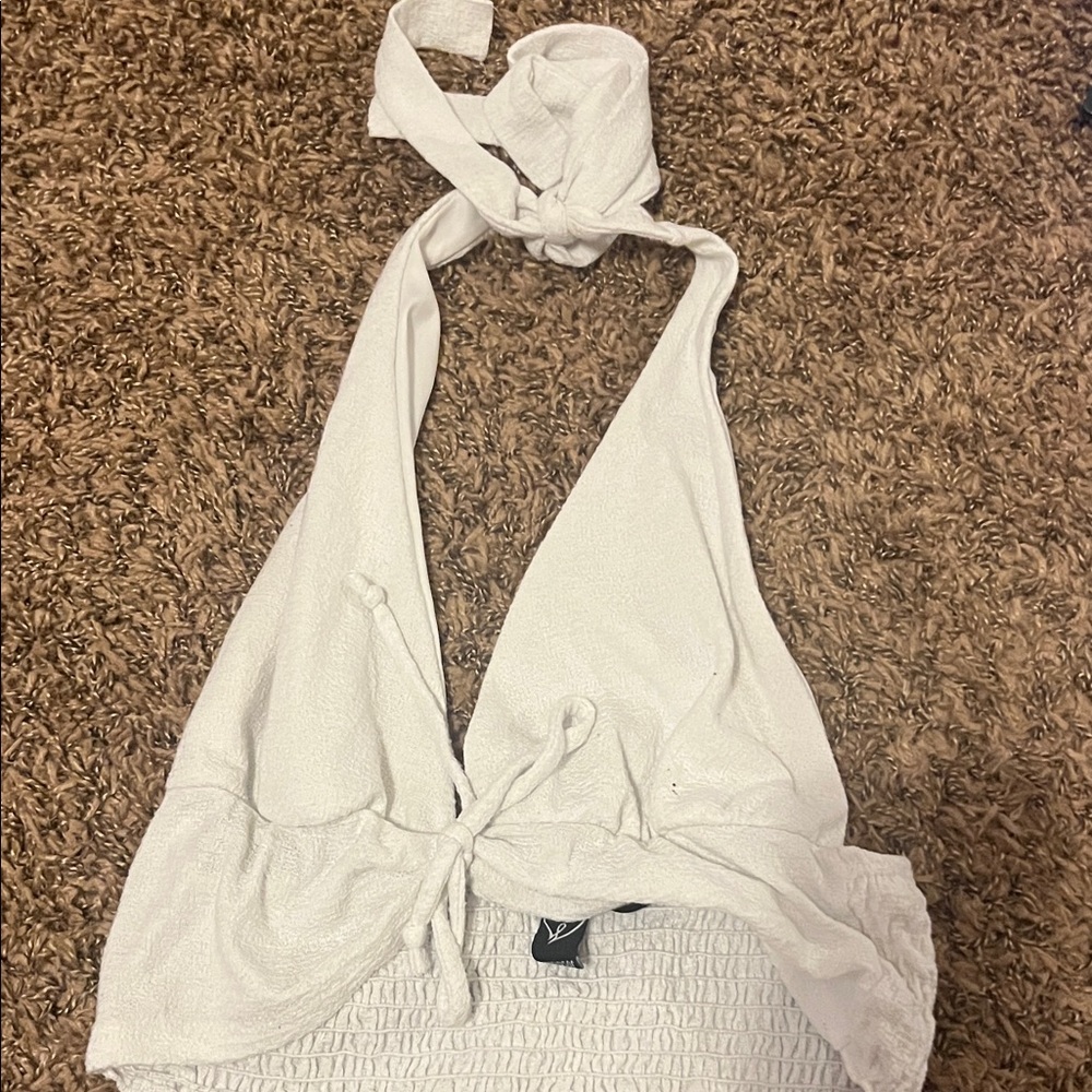 Chic White Halter Camisole